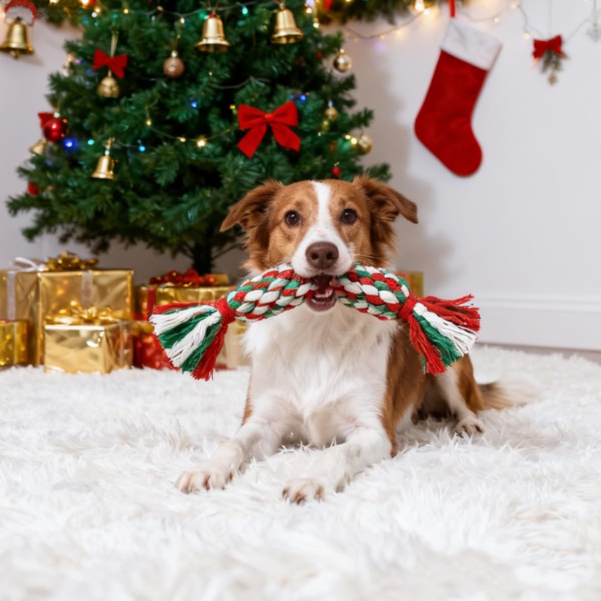 ألعاب قطنية للكلاب لتنظيف أسنا - مراجعة Teeth Cleaning Dog Chew Bone وسعره