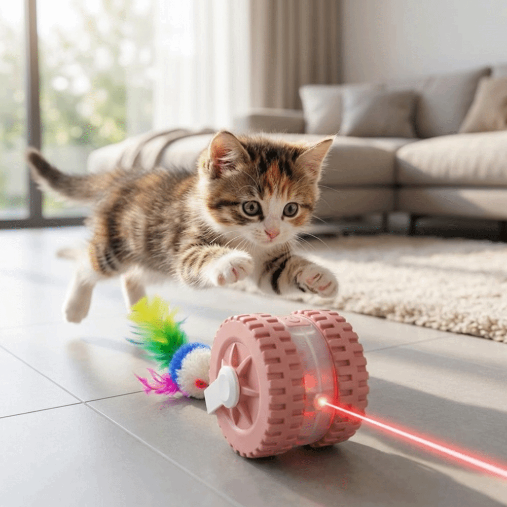 كرة تفاعلية للقطط تعمل بالليزر - مراجعة Automatic Moving Dog Ball وسعره
